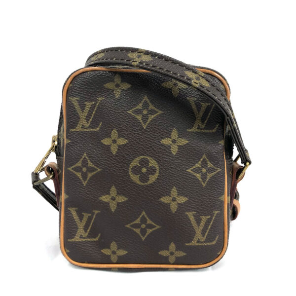 z0024 1 Louis Vuitton Mini Danube Monogram Canvas Crossbody Bag Brown