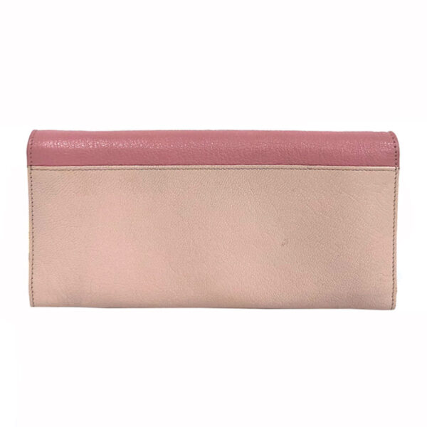 z0028 2 Miu Miu Long Wallet Chain Wallet Leather Pink