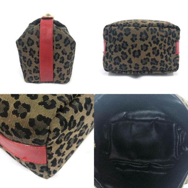 z0089 3 c Fendi Leopard Handbag Canvas Leather Leopard