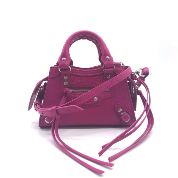 z0098 1 Balenciaga Leather Neo Classic City Nano Bag Magenta