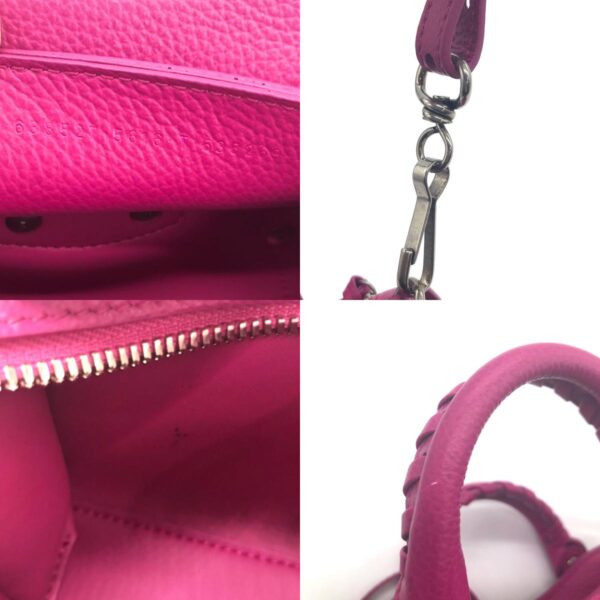 z0098 8 c Balenciaga Leather Neo Classic City Nano Bag Magenta