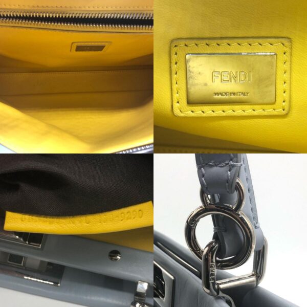 z0100 7 c Fendi Peekaboo Selleria Shoulder Bag Leather Blue