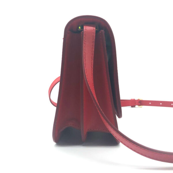 z0101 3 Burberry Leather Crossbody Shoulder Bag Red