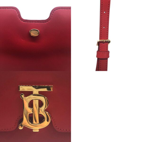 z0101 8 c Burberry Leather Crossbody Shoulder Bag Red