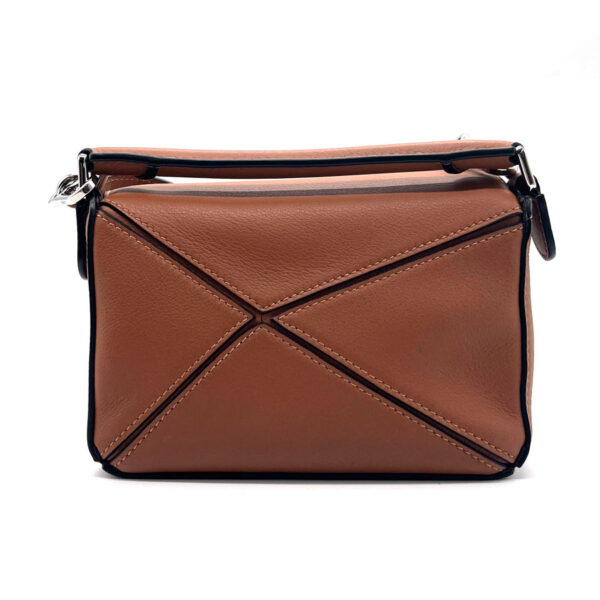 z0166 2 Loewe Puzzle Mini Leather Crossbody Shoulder Bag Brown