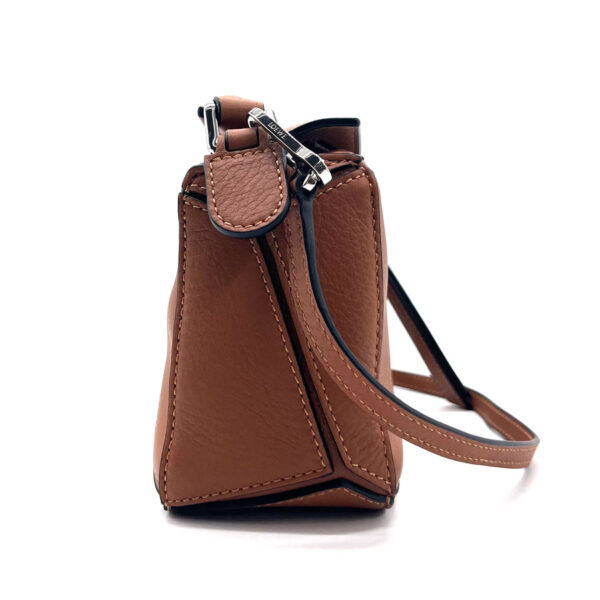 z0166 3 Loewe Puzzle Mini Leather Crossbody Shoulder Bag Brown