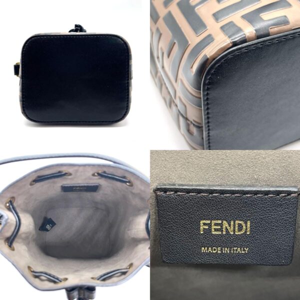 z0169 4 c Fendi Zucca Crossbody Shoulder Bag Leather Brown