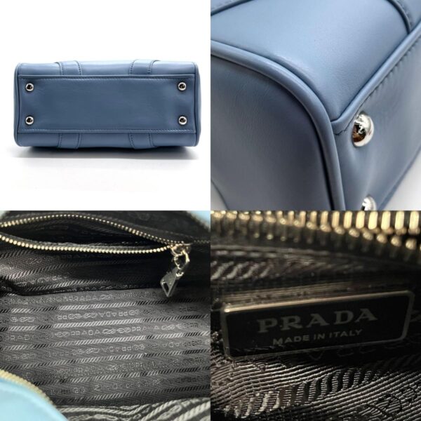 z0216 4 c Prada Leather Crossbody Shoulder Bag Blue