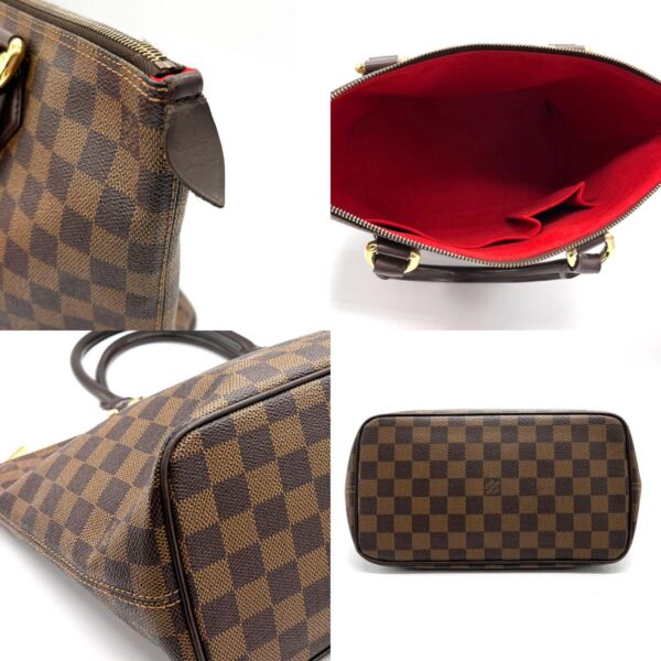 z0241 10 c Louis Vuitton Saleya PM Damier Canvas Handbag Brown