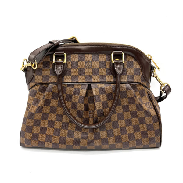 z0270 2 Louis Vuitton Trevi PM Damier Canvas Handbag Brown