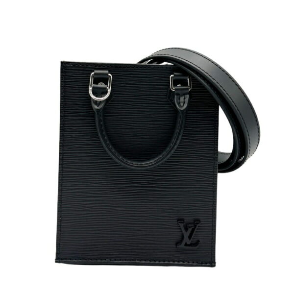 z0291 1 Louis Vuitton Petite Sac Plat Epi Leather Crossbody Bag Black