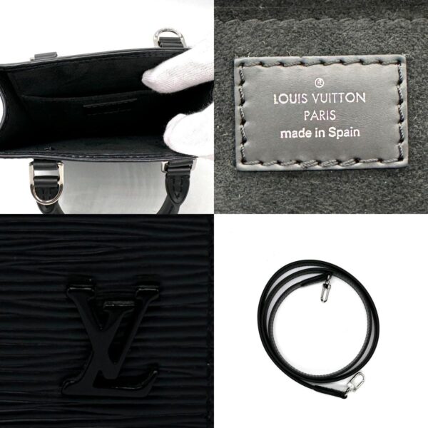 z0291 7 c Louis Vuitton Petite Sac Plat Epi Leather Crossbody Bag Black