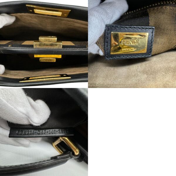 z0300 14 c Fendi Peekaboo Crossbody Shoulder Bag Leather Black