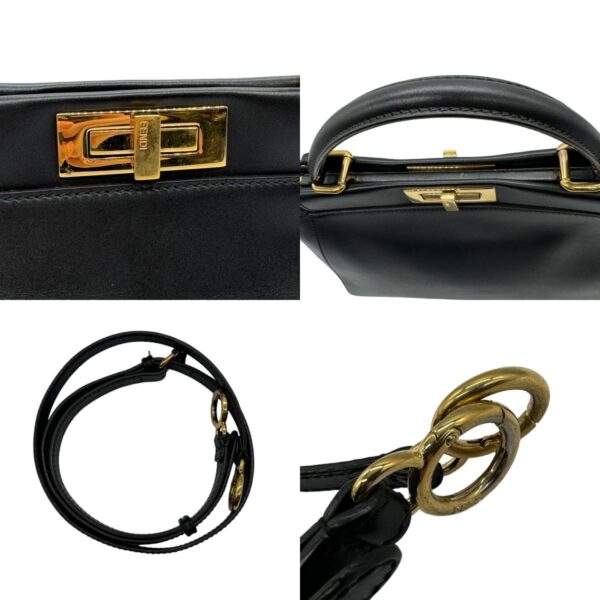 z0300 6 c Fendi Peekaboo Crossbody Shoulder Bag Leather Black