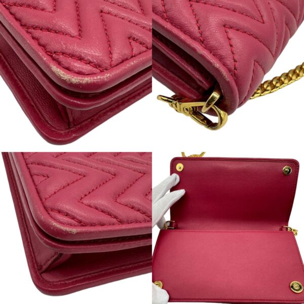 z0343 10 c Miu Miu Crossbody Shoulder Bag Pochette Leather Deep Pink