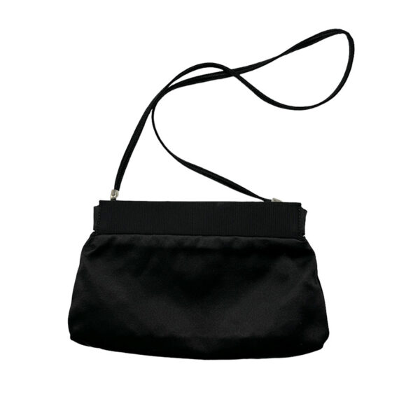 z0357 2 Salvatore Ferragamo Vara Satin Shoulder Bag Black