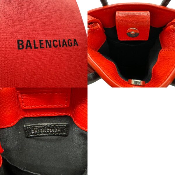 z0358 11 c Balenciaga Leather Mini Shopping Bag Red Black