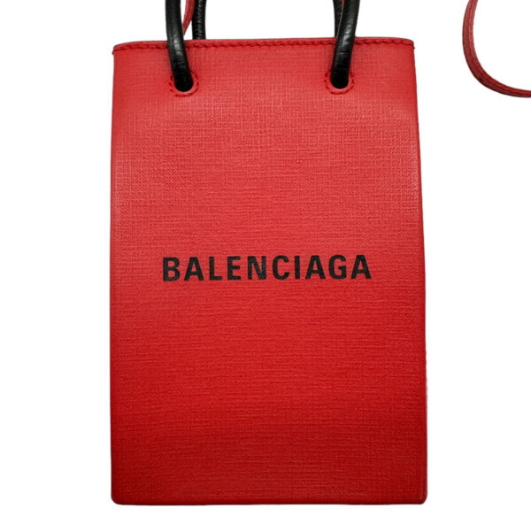 z0358 2 Balenciaga Leather Mini Shopping Bag Red Black