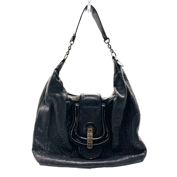 z0368 1 Fendi Shoulder Bag Leather Black