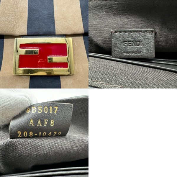 z0372 11 c Fendi Crossbody Shoulder Bag Leather Gray