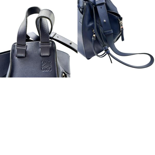 z0385 11 c Loewe Hammock Leather Shoulder Bag Blue