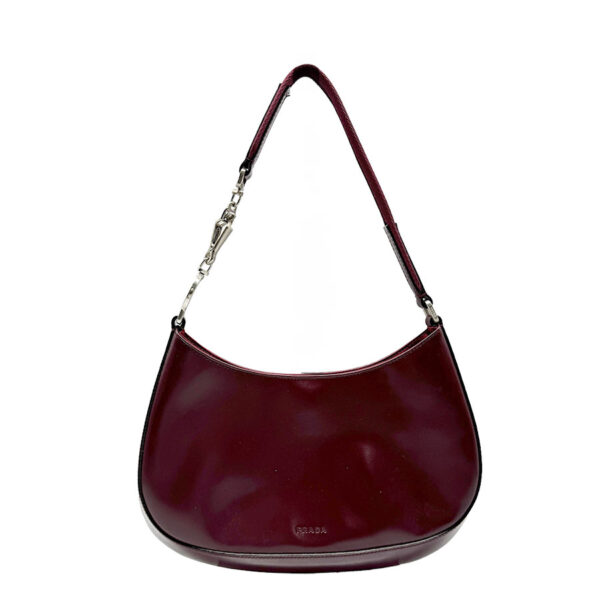 z0393 1 Prada Shoulder Bag Leather Burgundy