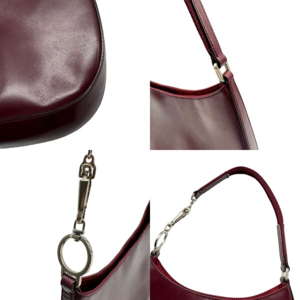 z0393 7 c Prada Shoulder Bag Leather Burgundy