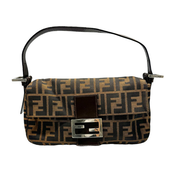 z0394 1 Fendi Baguette Shoulder Bag Zucca Canvas Brown