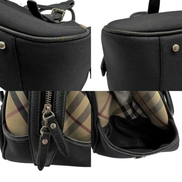 z0397 10 c Burberry Canvas Leather Handbag Black