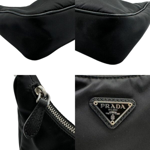 z0402 6 c Prada Diagonal Shoulder Bag Nylon Black