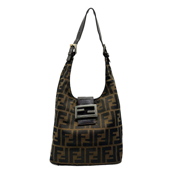 z0406 1 Fendi Shoulder Bag Zucca Nylon Brown