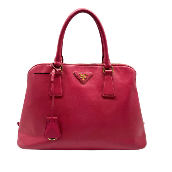 z0424 1 Prada Handbag Leather Deep Pink