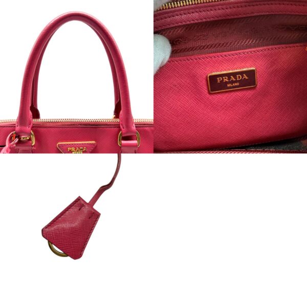 z0424 11 c Prada Handbag Leather Deep Pink