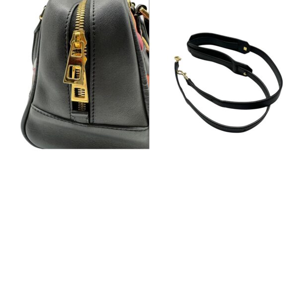 z0426 11 c Loewe Anagram Leather Crossbody Shoulder Bag Black Multicolor