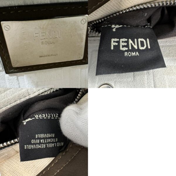 z0454 14 c Fendi Peekaboo Fit Mini Handbag Leather Khaki