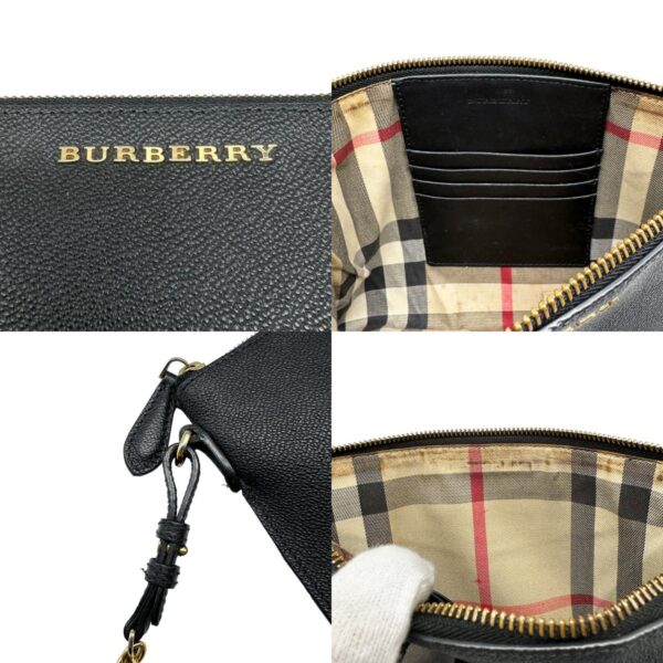 z0472 11 c Burberry Leather Crossbody Shoulder Bag Black