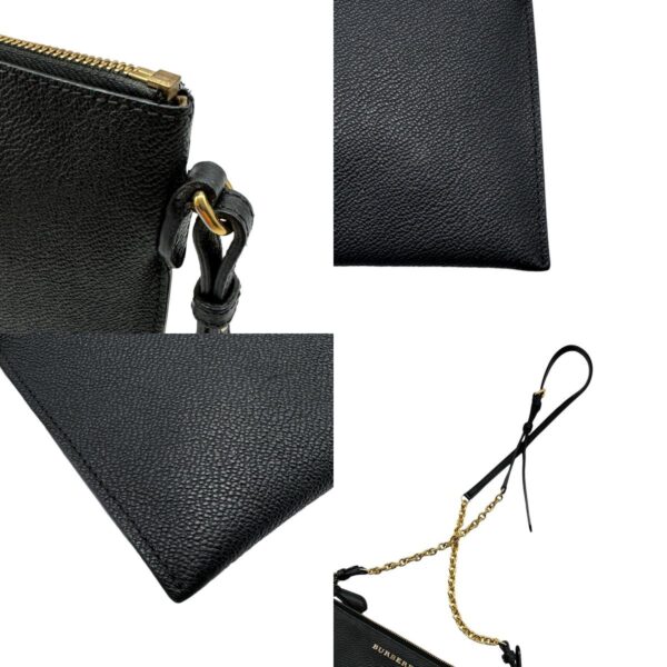 z0472 7 c Burberry Leather Crossbody Shoulder Bag Black