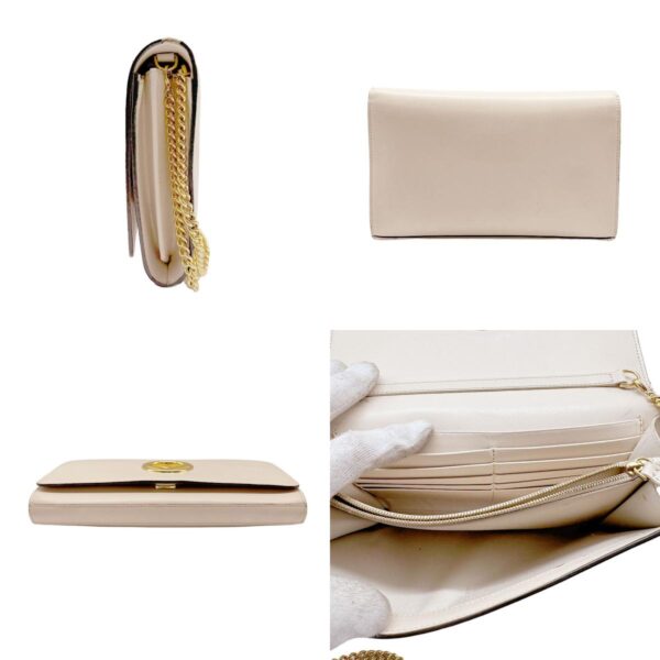 z0502 2 c Fendi Shoulder Wallet Leather Beige