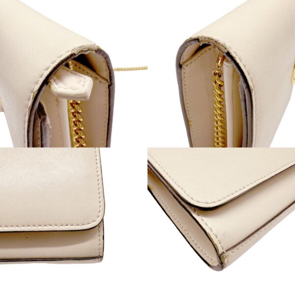 z0502 6 c Fendi Shoulder Wallet Leather Beige