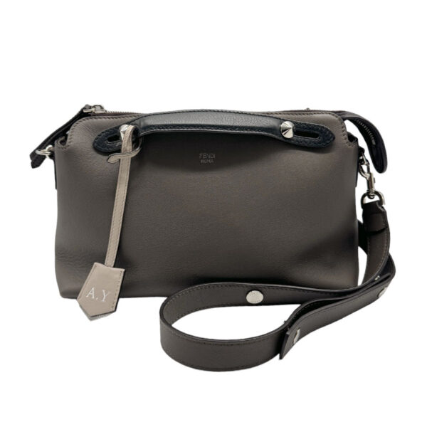 z0513 1 Fendi Visible Shoulder Bag Leather Gray