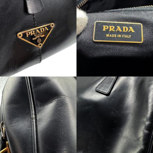 z0519 11 c Prada Shoulder Bag Leather Black