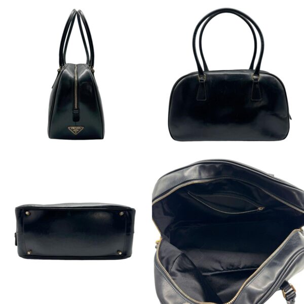 z0519 2 c Prada Shoulder Bag Leather Black