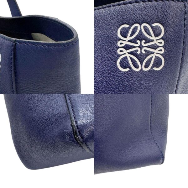 z0523 7 c Loewe Anagram Leather Tote Bag Blue Blue