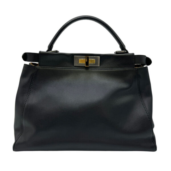 z0543 1 Fendi Peekaboo Shoulder Bag Leather Black