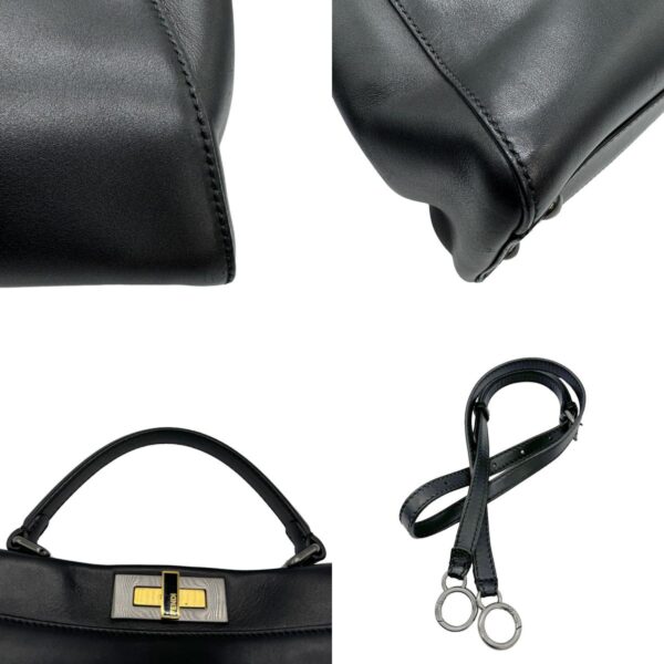 z0543 10 c Fendi Peekaboo Shoulder Bag Leather Black