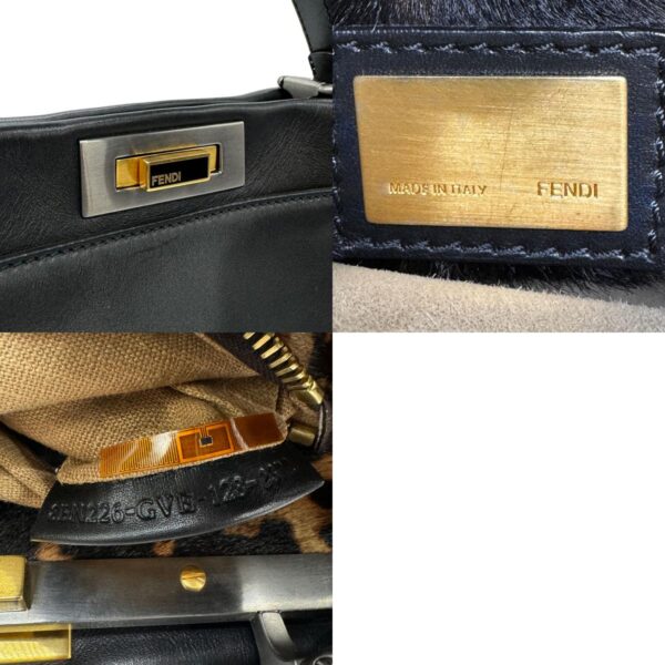 z0543 14 c Fendi Peekaboo Shoulder Bag Leather Black