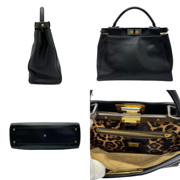 z0543 2 c Fendi Peekaboo Shoulder Bag Leather Black