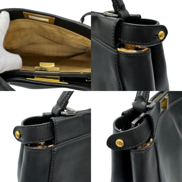 z0543 6 c Fendi Peekaboo Shoulder Bag Leather Black