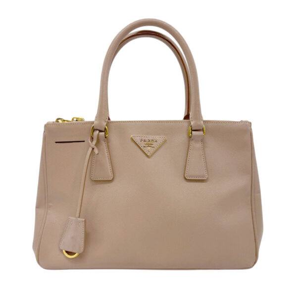 z0574 1 Prada Shoulder Bag Leather Pink Beige