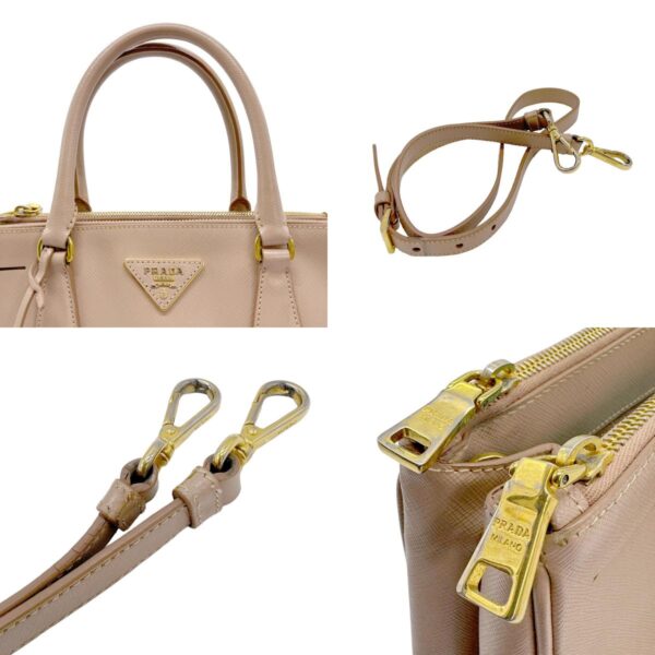 z0574 10 c Prada Shoulder Bag Leather Pink Beige